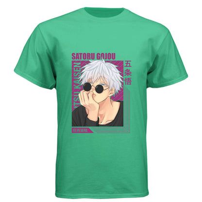 Jujutsu Kaisen Satoru Gojo T-Shirt - Casual Sunglasses Playful Pose Design | Premium Unisex Triblend Tee
