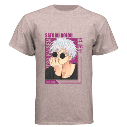 Jujutsu Kaisen Satoru Gojo T-Shirt - Casual Sunglasses Playful Pose Design | Premium Unisex Triblend Tee