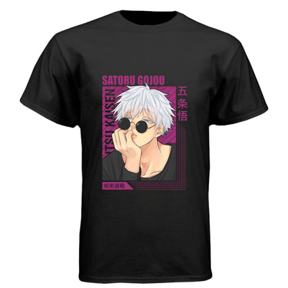 Jujutsu Kaisen Satoru Gojo T-Shirt - Casual Sunglasses Playful Pose Design | Premium Unisex Triblend Tee