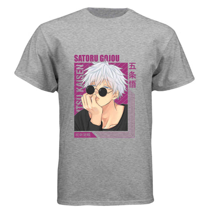 Jujutsu Kaisen Satoru Gojo T-Shirt - Casual Sunglasses Playful Pose Design | Premium Unisex Triblend Tee