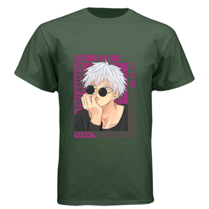 Jujutsu Kaisen Satoru Gojo T-Shirt - Casual Sunglasses Playful Pose Design | Premium Unisex Triblend Tee