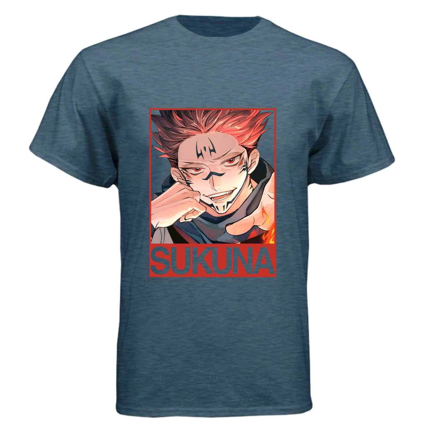 Jujutsu Kaisen Sukuna T-Shirt - King of Curses Menacing Grin Design | Premium Unisex Triblend Tee