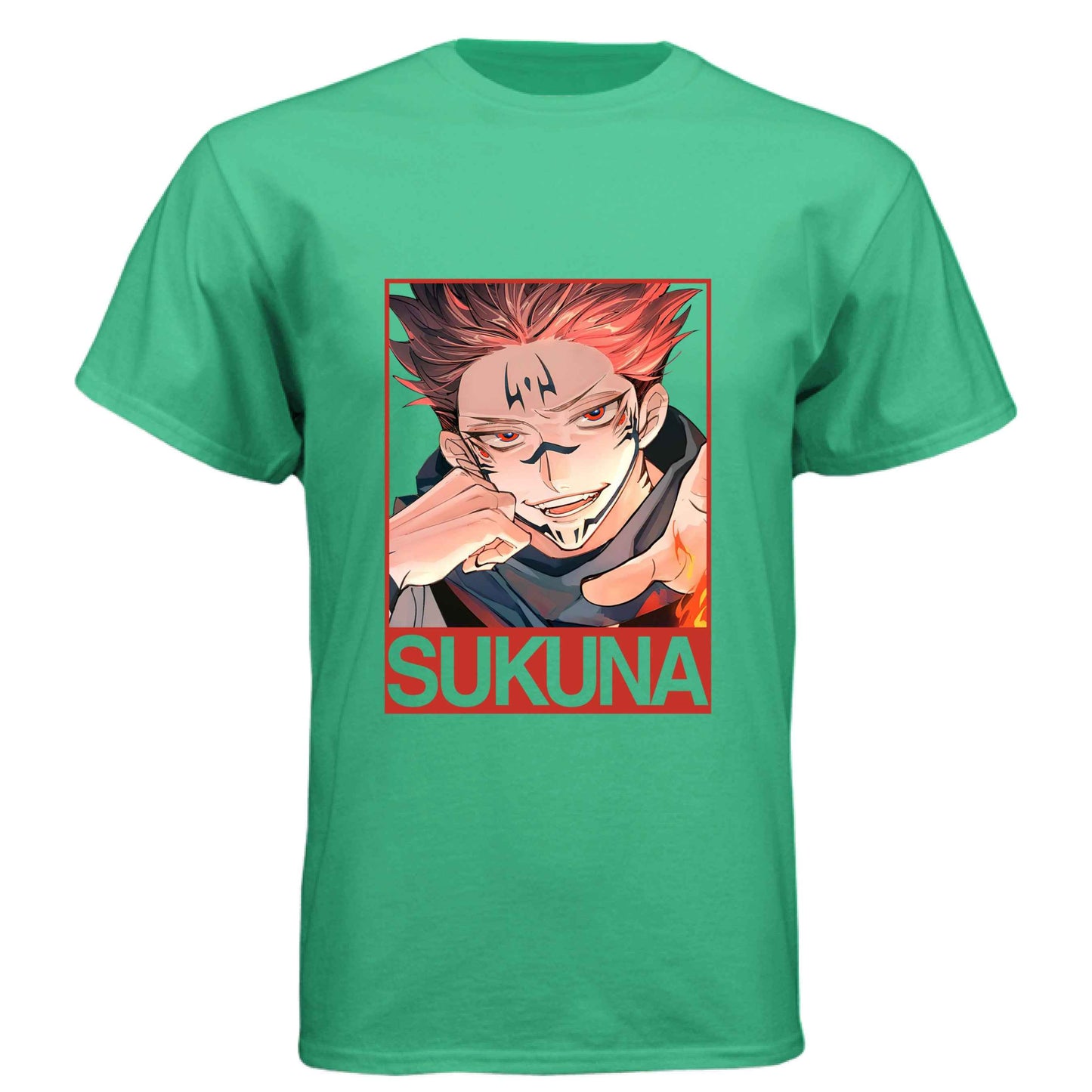 Jujutsu Kaisen Sukuna T-Shirt - King of Curses Menacing Grin Design | Premium Unisex Triblend Tee