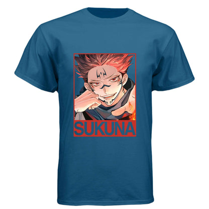 Jujutsu Kaisen Sukuna T-Shirt - King of Curses Menacing Grin Design | Premium Unisex Triblend Tee
