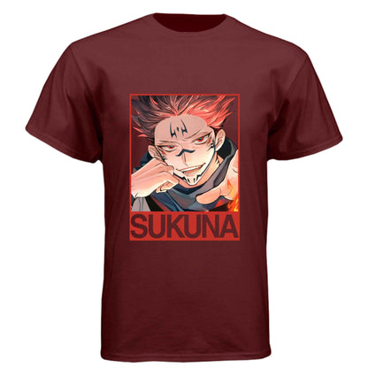 Jujutsu Kaisen Sukuna T-Shirt - King of Curses Menacing Grin Design | Premium Unisex Triblend Tee