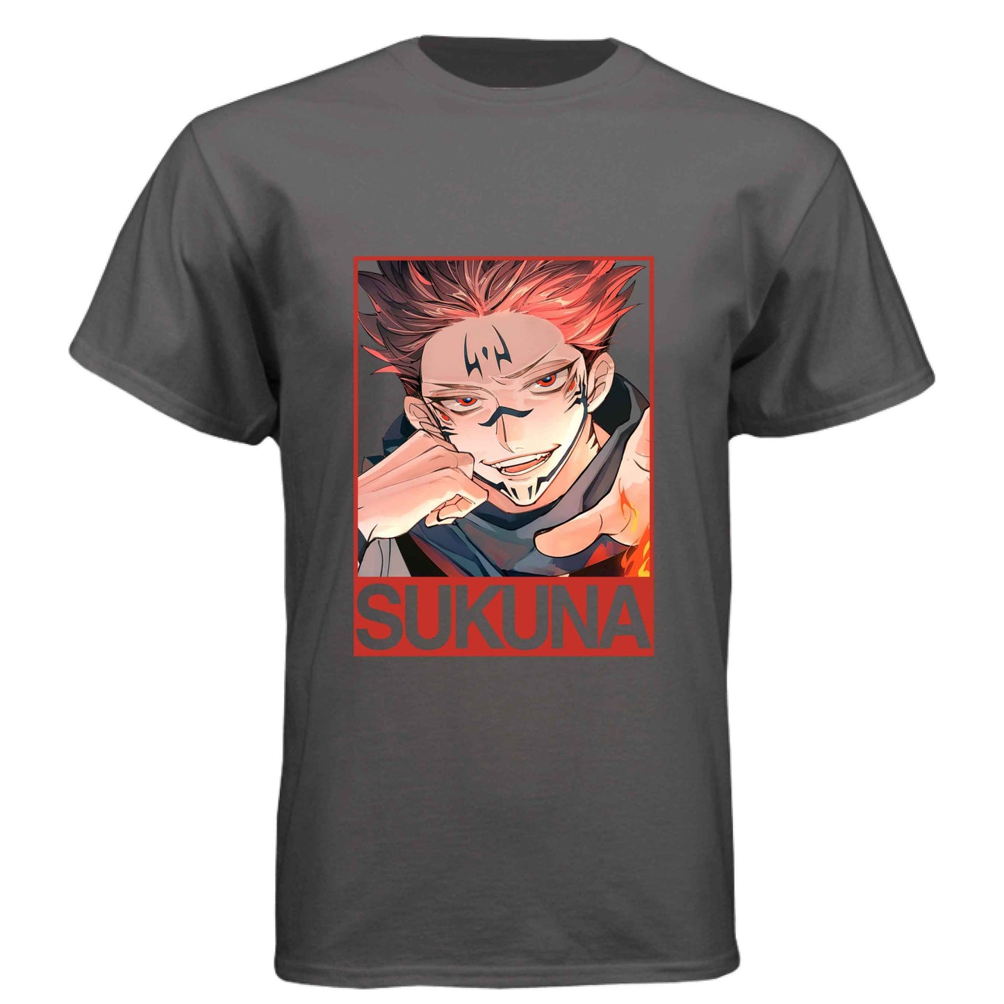 Jujutsu Kaisen Sukuna T-Shirt - King of Curses Menacing Grin Design | Premium Unisex Triblend Tee