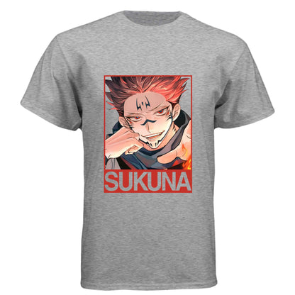 Jujutsu Kaisen Sukuna T-Shirt - King of Curses Menacing Grin Design | Premium Unisex Triblend Tee