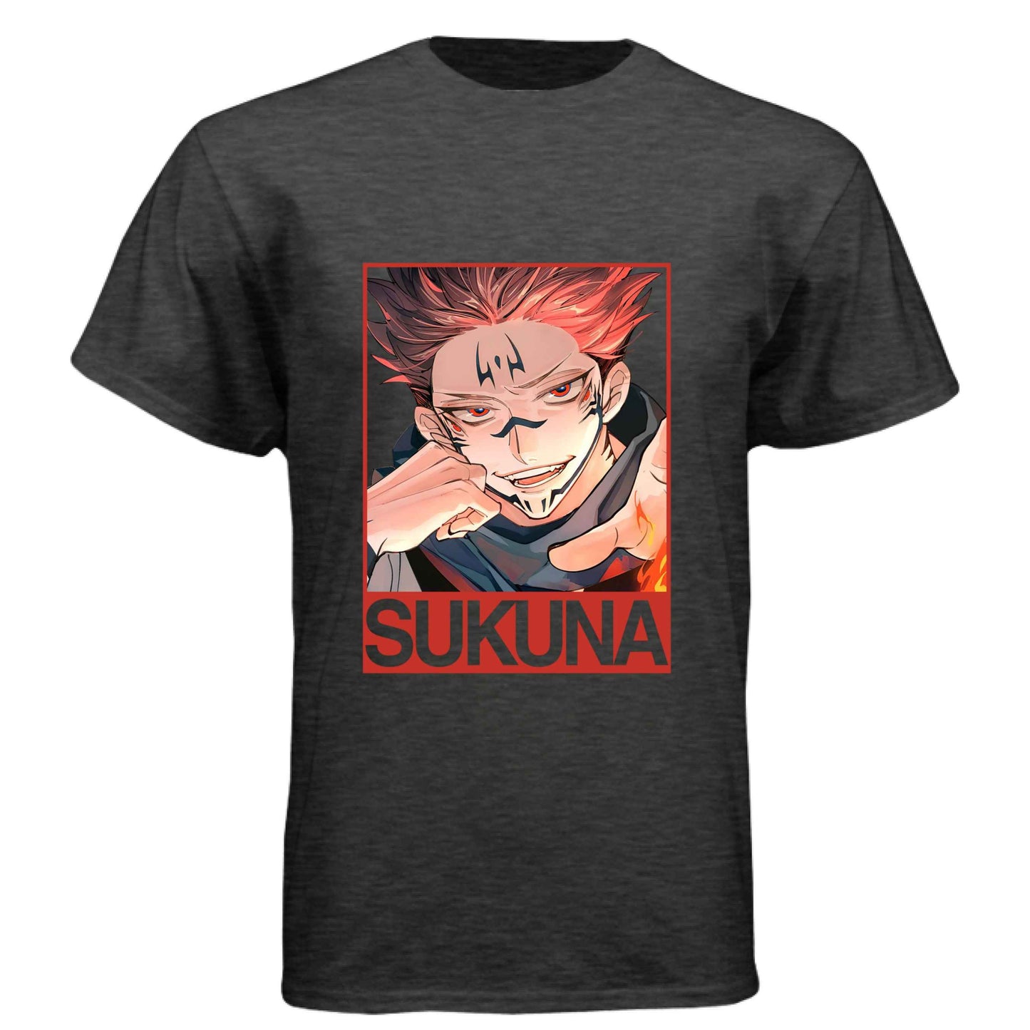 Jujutsu Kaisen Sukuna T-Shirt - King of Curses Menacing Grin Design | Premium Unisex Triblend Tee