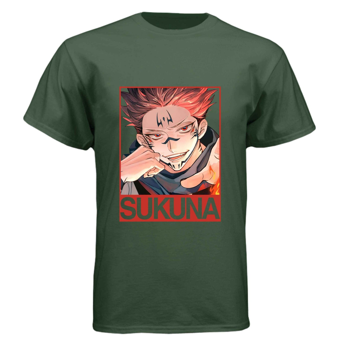Jujutsu Kaisen Sukuna T-Shirt - King of Curses Menacing Grin Design | Premium Unisex Triblend Tee