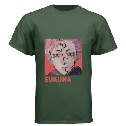Jujutsu Kaisen Sukuna T-Shirt - Split Vessel & True Form Portrait Design | Premium Unisex Triblend Tee