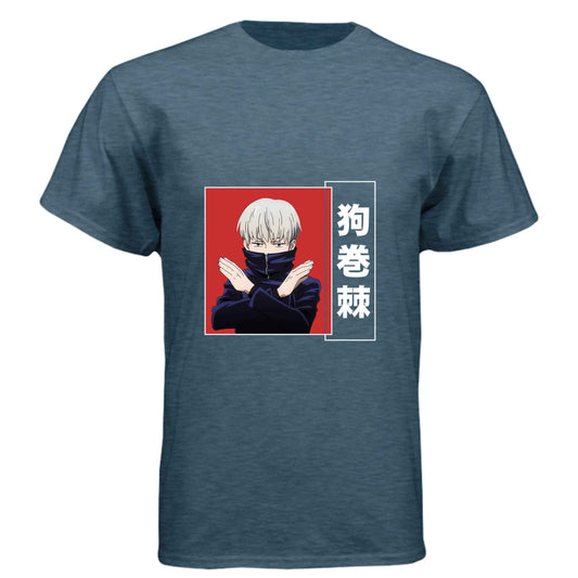 Jujutsu Kaisen Toge Inumaki T-Shirt - Red & Black Split Cursed Speech Design | Premium Unisex Triblend Tee
