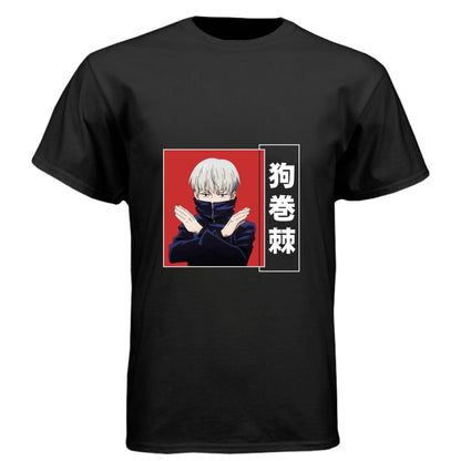 Jujutsu Kaisen Toge Inumaki T-Shirt - Red & Black Split Cursed Speech Design | Premium Unisex Triblend Tee