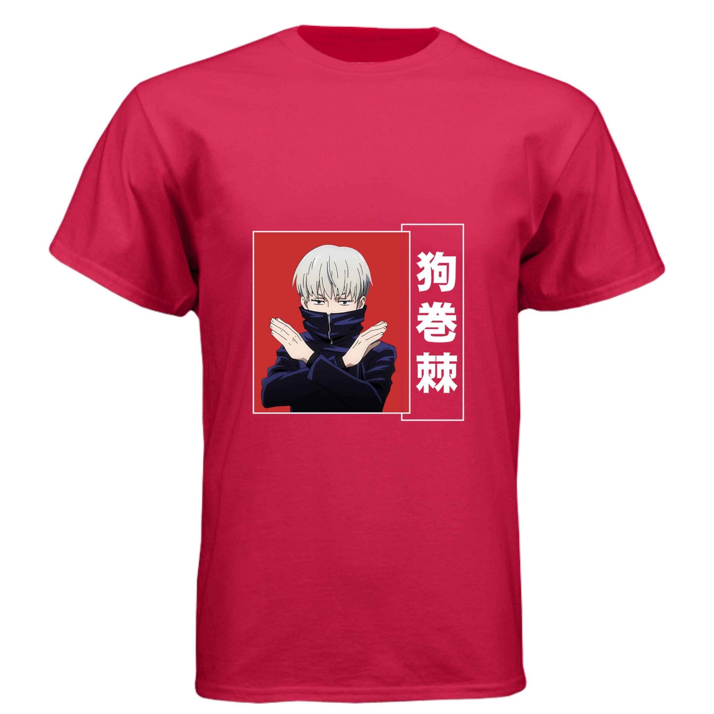 Jujutsu Kaisen Toge Inumaki T-Shirt - Red & Black Split Cursed Speech Design | Premium Unisex Triblend Tee