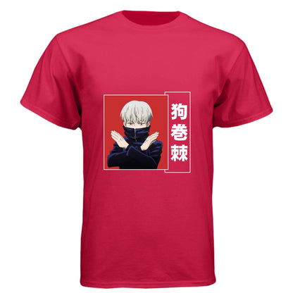 Jujutsu Kaisen Toge Inumaki T-Shirt - Red & Black Split Cursed Speech Design | Premium Unisex Triblend Tee