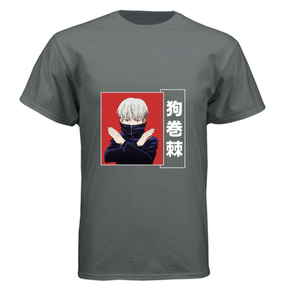 Jujutsu Kaisen Toge Inumaki T-Shirt - Red & Black Split Cursed Speech Design | Premium Unisex Triblend Tee