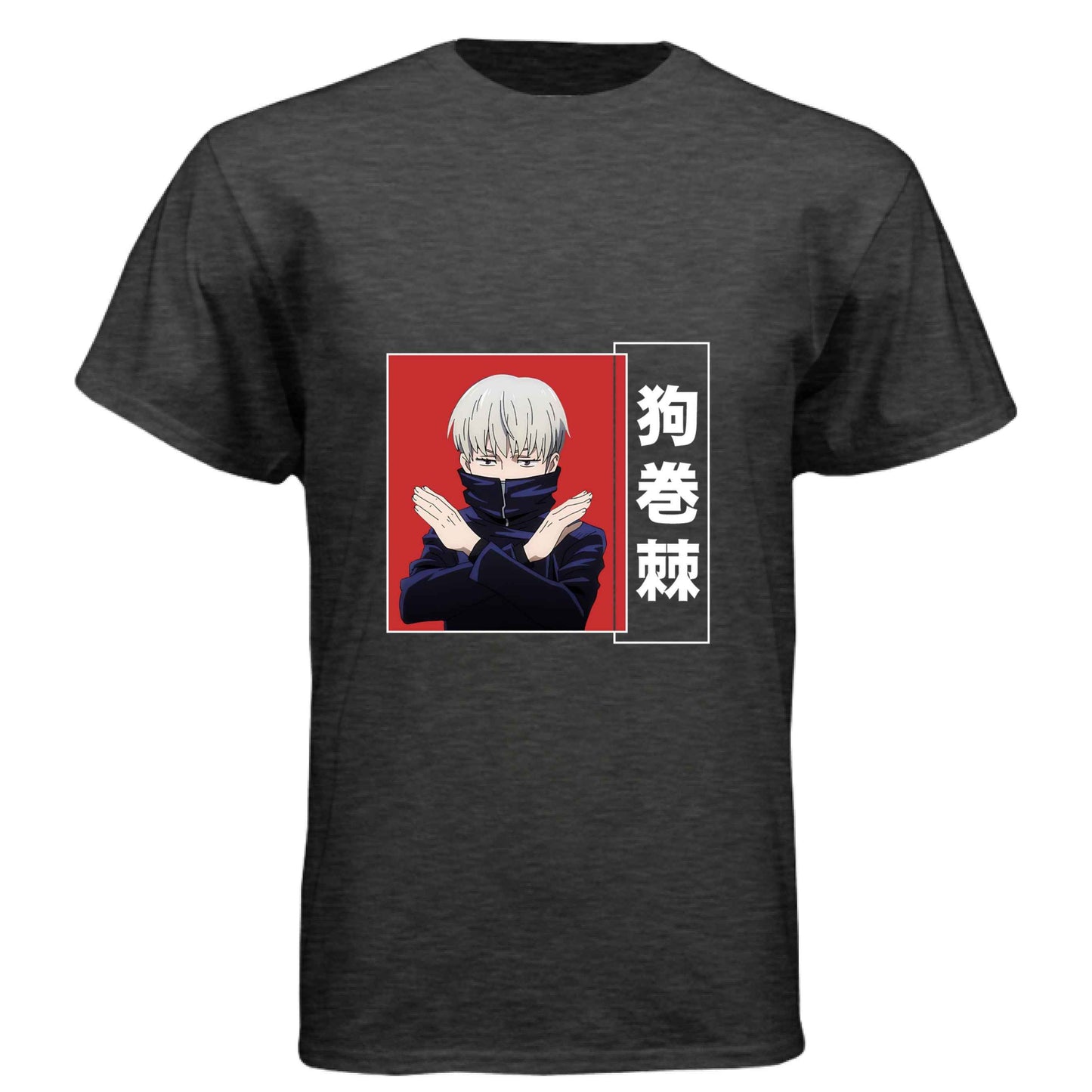 Jujutsu Kaisen Toge Inumaki T-Shirt - Red & Black Split Cursed Speech Design | Premium Unisex Triblend Tee
