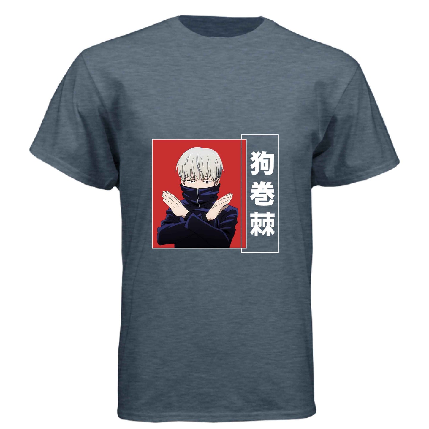 Jujutsu Kaisen Toge Inumaki T-Shirt - Red & Black Split Cursed Speech Design | Premium Unisex Triblend Tee
