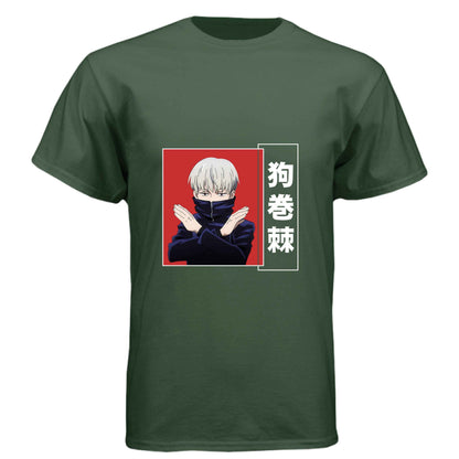 Jujutsu Kaisen Toge Inumaki T-Shirt - Red & Black Split Cursed Speech Design | Premium Unisex Triblend Tee