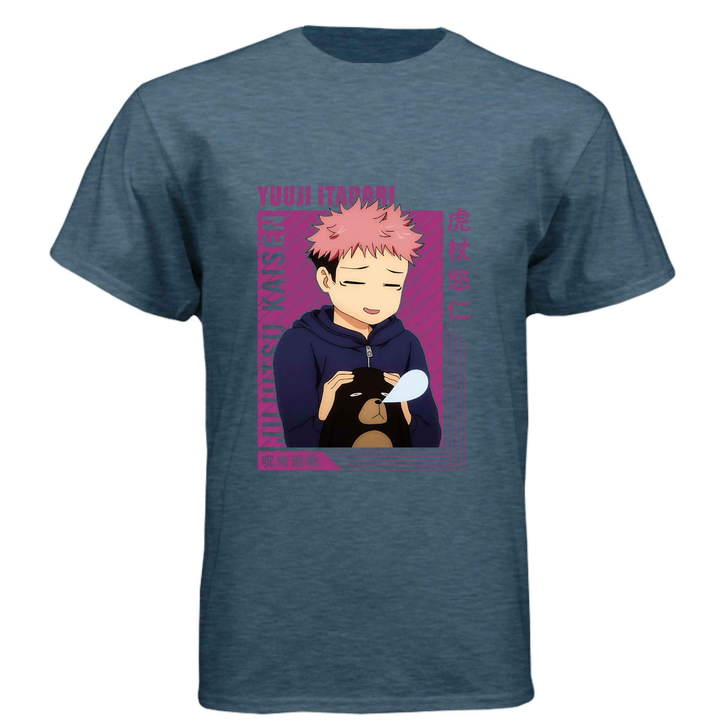 Jujutsu Kaisen Yuji Itadori T-Shirt - Wholesome Moment Stuffed Animal Design | Premium Unisex Triblend Tee