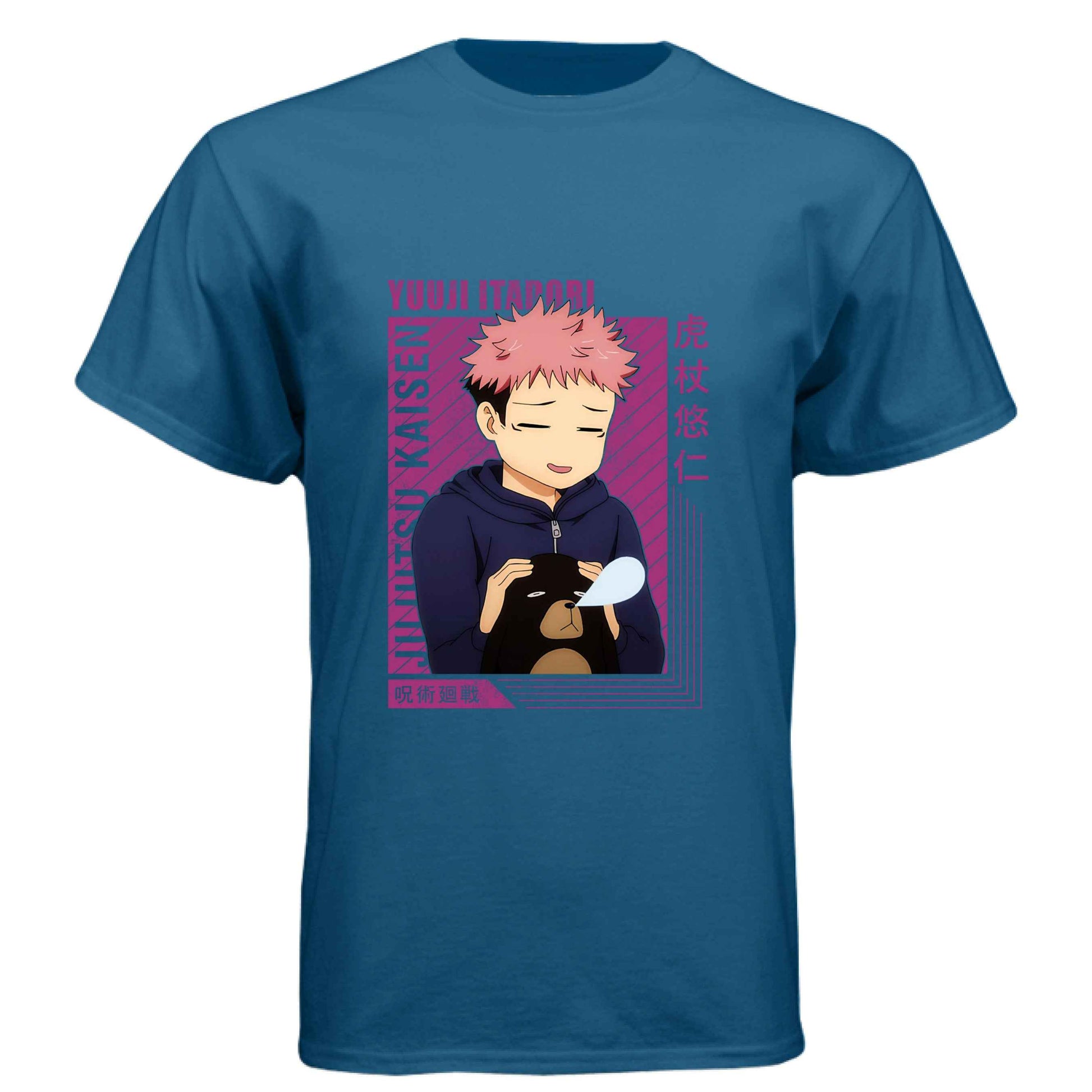 Jujutsu Kaisen Yuji Itadori T-Shirt - Wholesome Moment Stuffed Animal Design | Premium Unisex Triblend Tee
