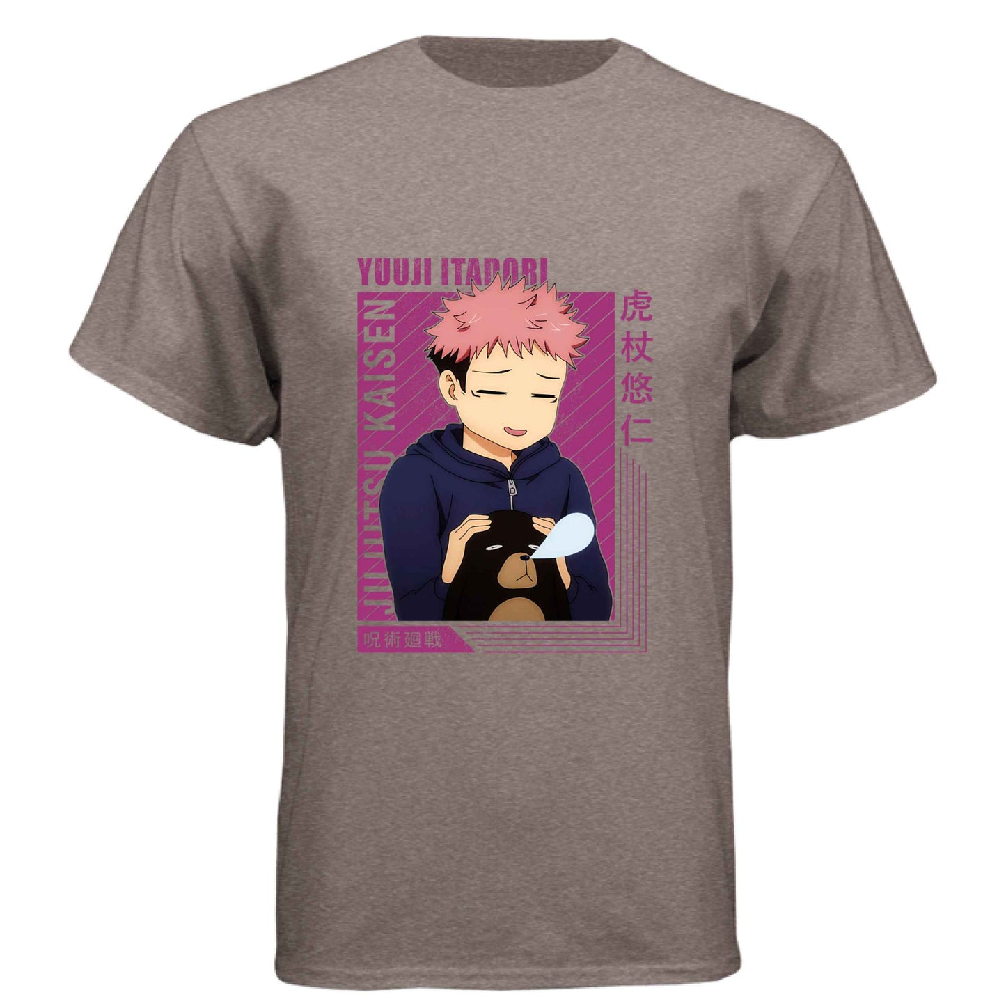 Jujutsu Kaisen Yuji Itadori T-Shirt - Wholesome Moment Stuffed Animal Design | Premium Unisex Triblend Tee