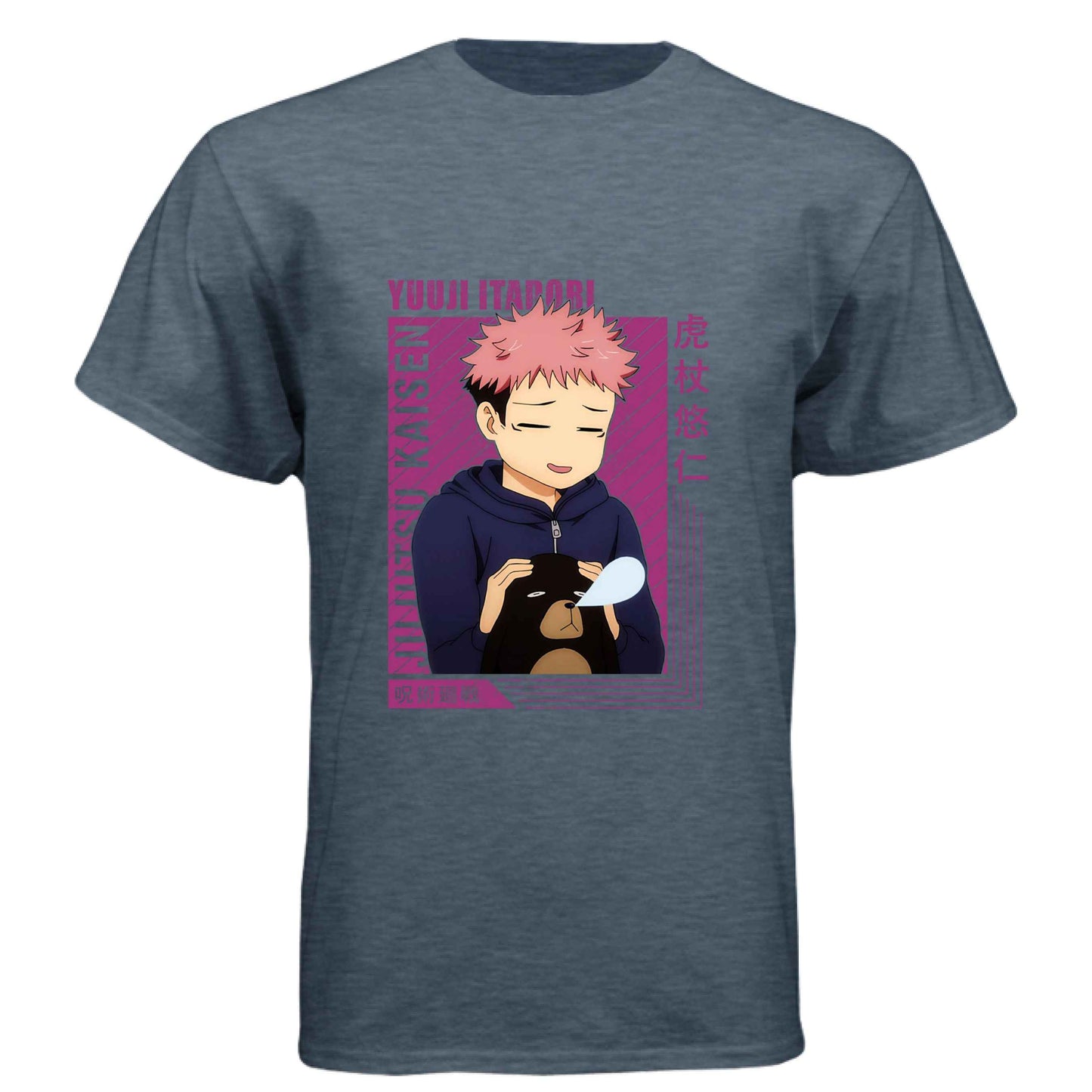 Jujutsu Kaisen Yuji Itadori T-Shirt - Wholesome Moment Stuffed Animal Design | Premium Unisex Triblend Tee