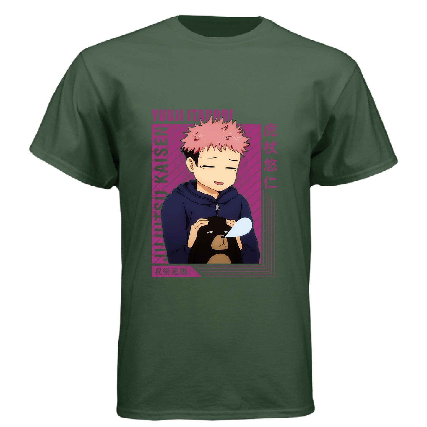 Jujutsu Kaisen Yuji Itadori T-Shirt - Wholesome Moment Stuffed Animal Design | Premium Unisex Triblend Tee
