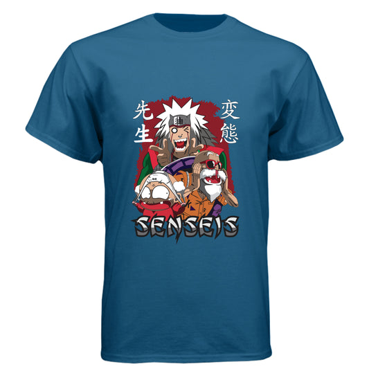 Legion Blue - FRONT Naruto Jiraiya anime t-shirt featuring Legendary Sannin with summoning toads design on unisex triblend fabric
