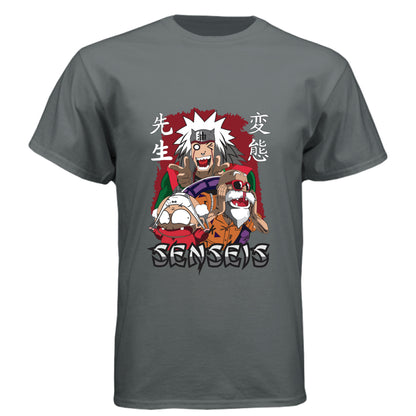 Vintage Heavy Metal - FRONT Naruto Jiraiya anime t-shirt featuring Legendary Sannin with summoning toads design on unisex triblend fabric
