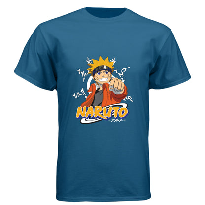 Legion Blue - FRONT Naruto Uzumaki anime t-shirt featuring Believe It protagonist portrait design on unisex triblend fabric
