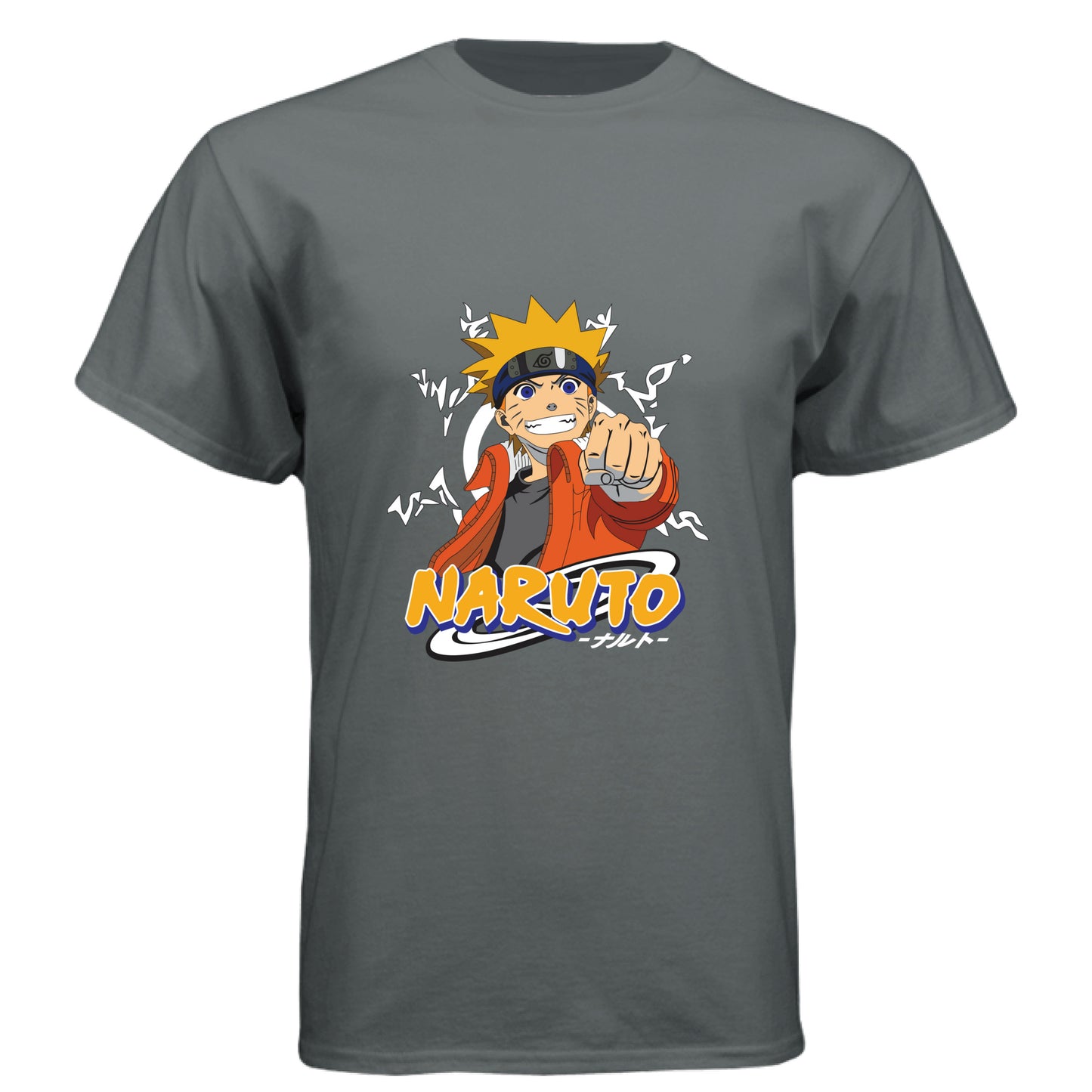 Vintage Heavy Metal - FRONT Naruto Uzumaki anime t-shirt featuring Believe It protagonist portrait design on unisex triblend fabric
