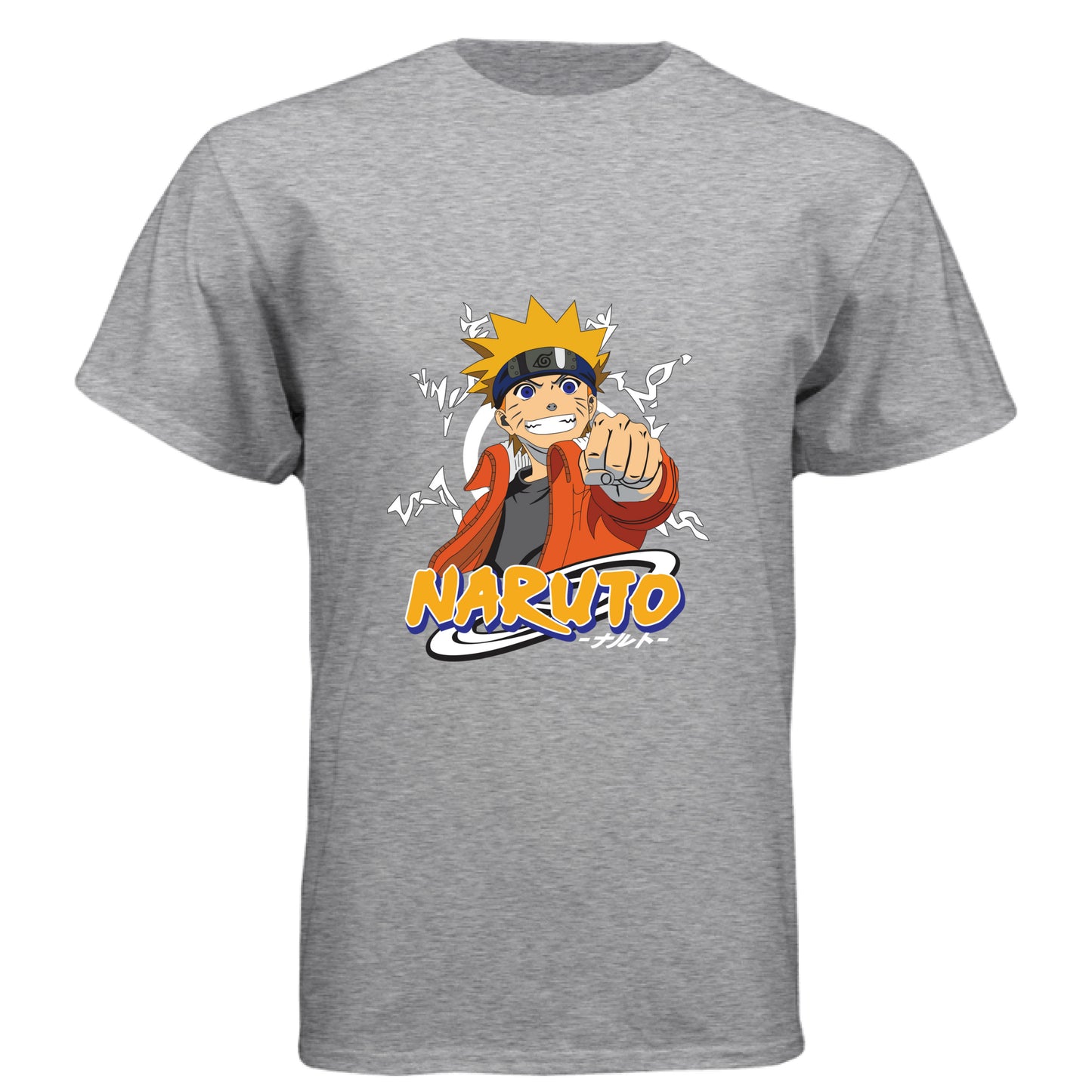 PREMIUM HEATHER - FRONT Naruto Uzumaki anime t-shirt featuring Believe It protagonist portrait design on unisex triblend fabric
