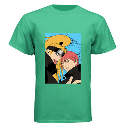 ENVY - FRONT Naruto Gaara and Deidara anime t-shirt featuring Akatsuki vs Kazekage duo portrait design on unisex triblend fabric

