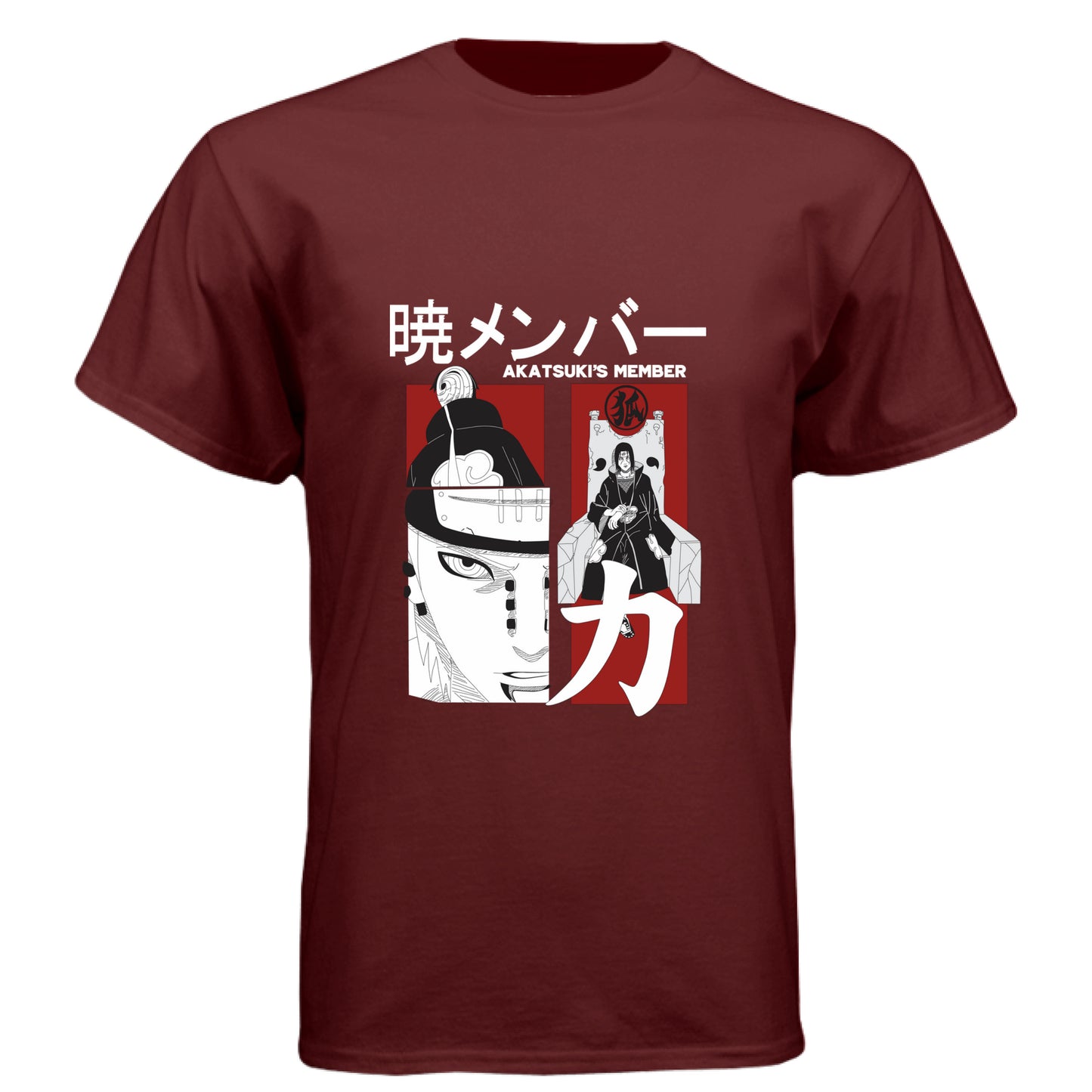 Cardinal Black - FRONT Naruto Pain Akatsuki leader anime t-shirt featuring Rinnegan multi-panel design on unisex triblend fabric
