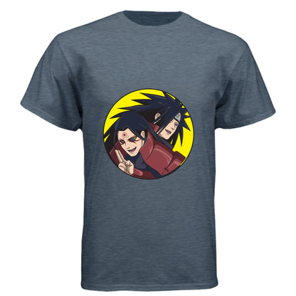 VINTAGE NAVY - FRONT Naruto Madara and Hashirama anime t-shirt featuring legendary founders duo design on unisex triblend fabric
