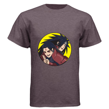 VINTAGE PURPLE - FRONT Naruto Madara and Hashirama anime t-shirt featuring legendary founders duo design on unisex triblend fabric
