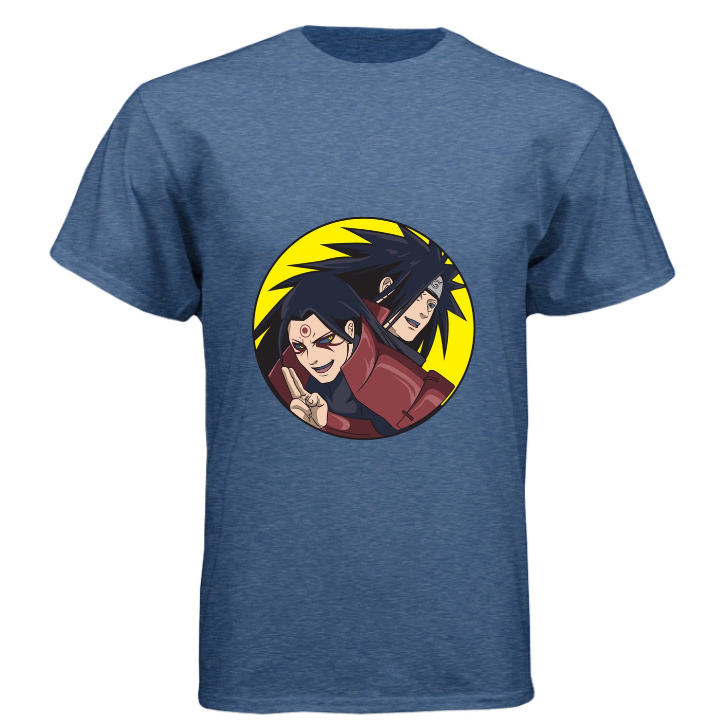 VINTAGE ROYAL - FRONT Naruto Madara and Hashirama anime t-shirt featuring legendary founders duo design on unisex triblend fabric
