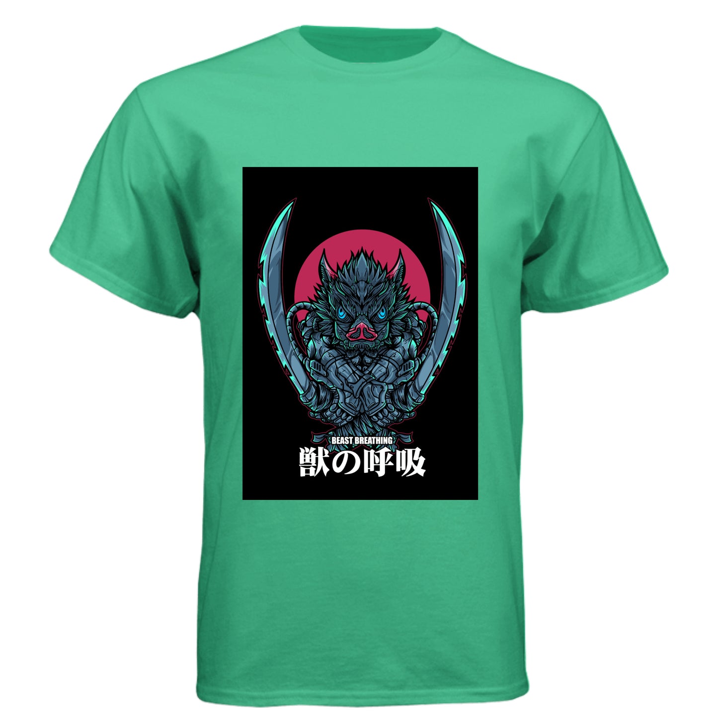 ENVY - FRONT Demon Slayer Inosuke Hashibira anime t-shirt featuring Beast Breathing boar mask design on unisex triblend fabric
