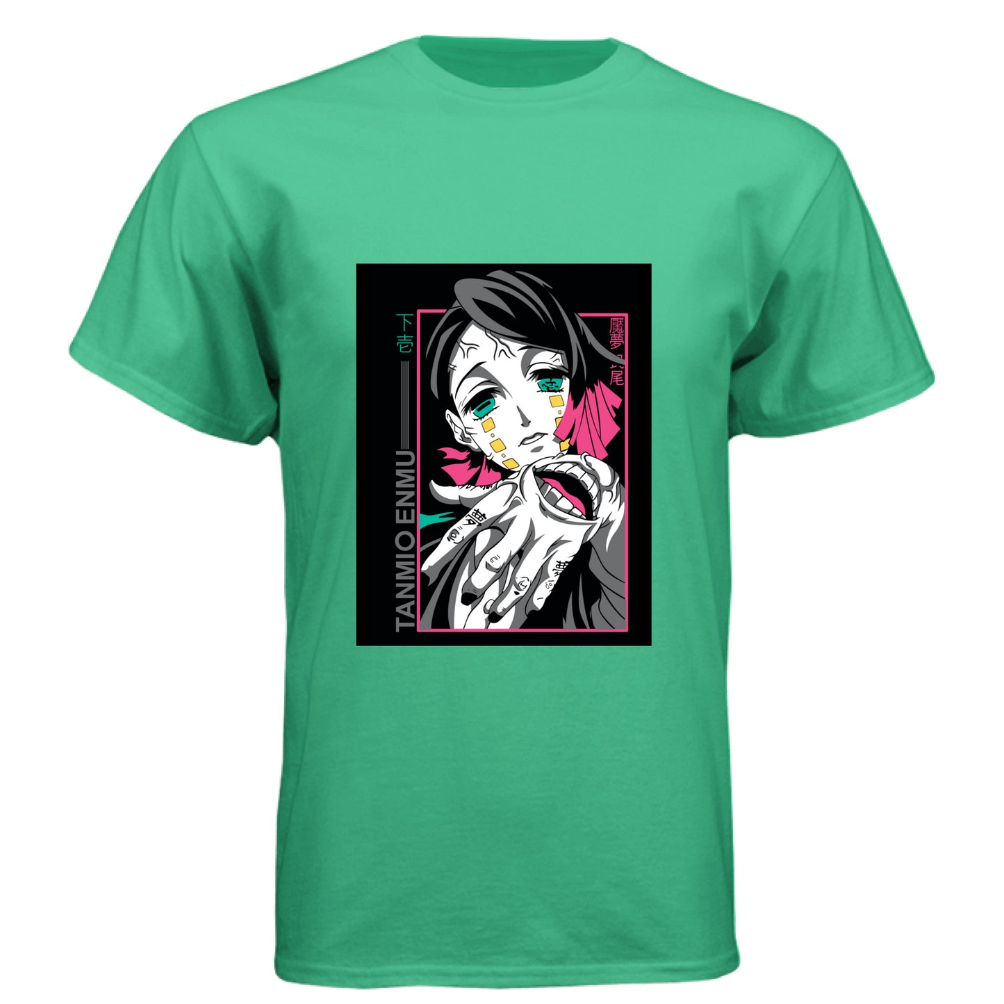 ENVY - FRONT Demon Slayer Enmu anime t-shirt featuring Lower Moon One portrait design on unisex triblend fabric
