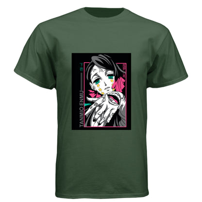 Black Forest - FRONT Demon Slayer Enmu anime t-shirt featuring Lower Moon One portrait design on unisex triblend fabric
