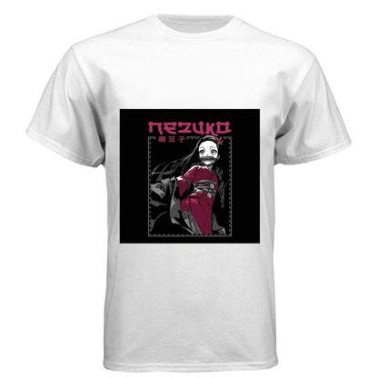 Demon Slayer Nezuko Kamado T-Shirt - Elegant Pink Kimono Portrait Design | Premium Unisex Triblend Tee