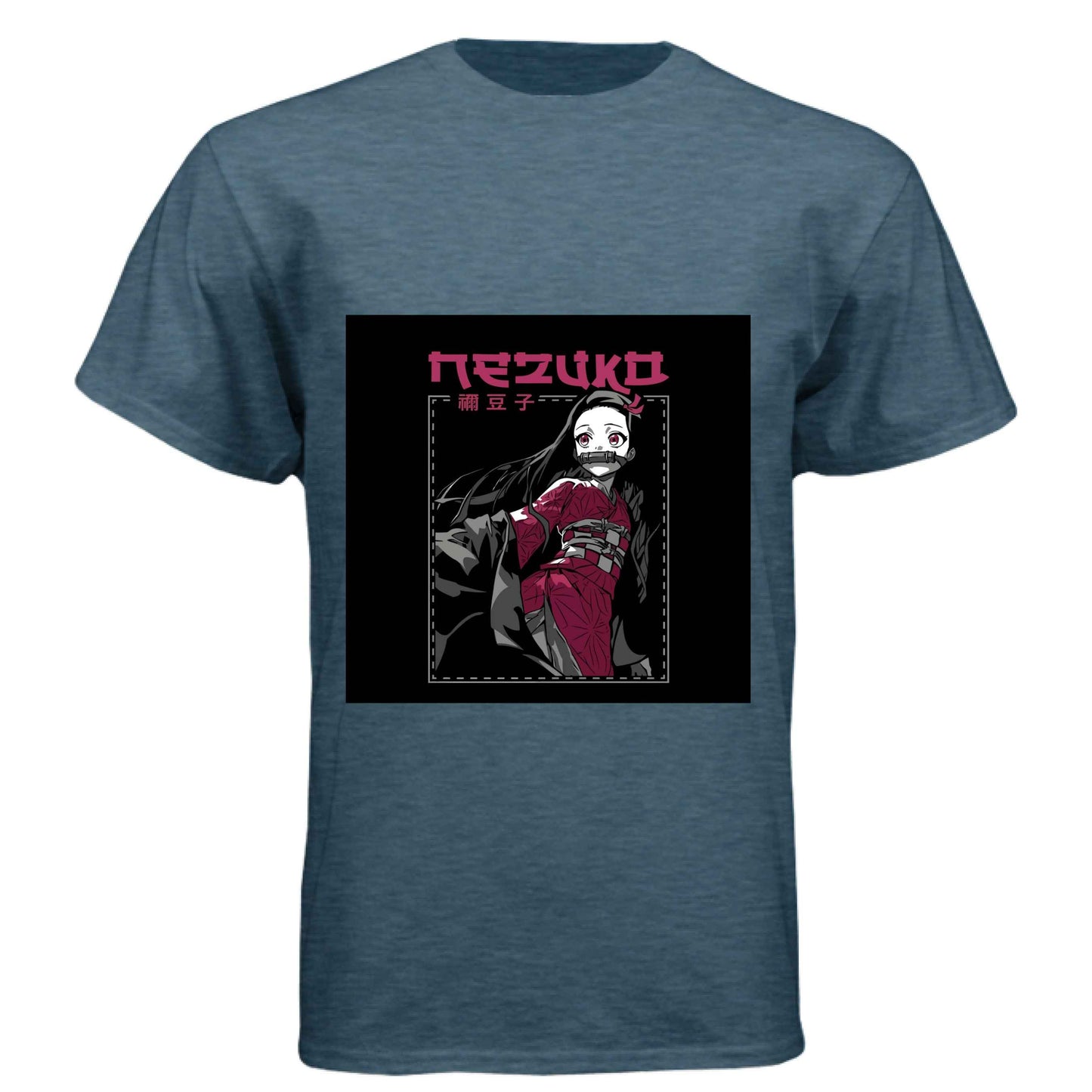 Demon Slayer Nezuko Kamado T-Shirt - Elegant Pink Kimono Portrait Design | Premium Unisex Triblend Tee