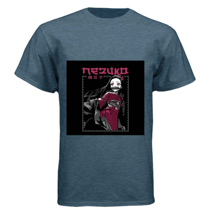 Demon Slayer Nezuko Kamado T-Shirt - Elegant Pink Kimono Portrait Design | Premium Unisex Triblend Tee