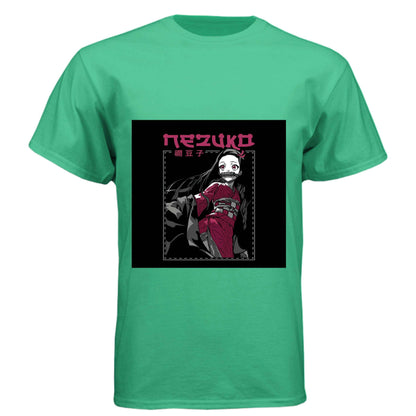 Demon Slayer Nezuko Kamado T-Shirt - Elegant Pink Kimono Portrait Design | Premium Unisex Triblend Tee
