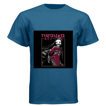 Demon Slayer Nezuko Kamado T-Shirt - Elegant Pink Kimono Portrait Design | Premium Unisex Triblend Tee