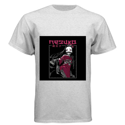 Demon Slayer Nezuko Kamado T-Shirt - Elegant Pink Kimono Portrait Design | Premium Unisex Triblend Tee