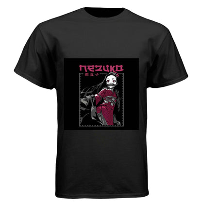 Demon Slayer Nezuko Kamado T-Shirt - Elegant Pink Kimono Portrait Design | Premium Unisex Triblend Tee