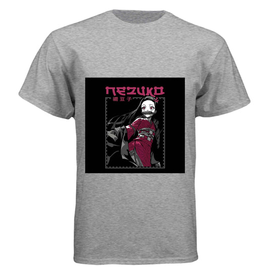Demon Slayer Nezuko Kamado T-Shirt - Elegant Pink Kimono Portrait Design | Premium Unisex Triblend Tee