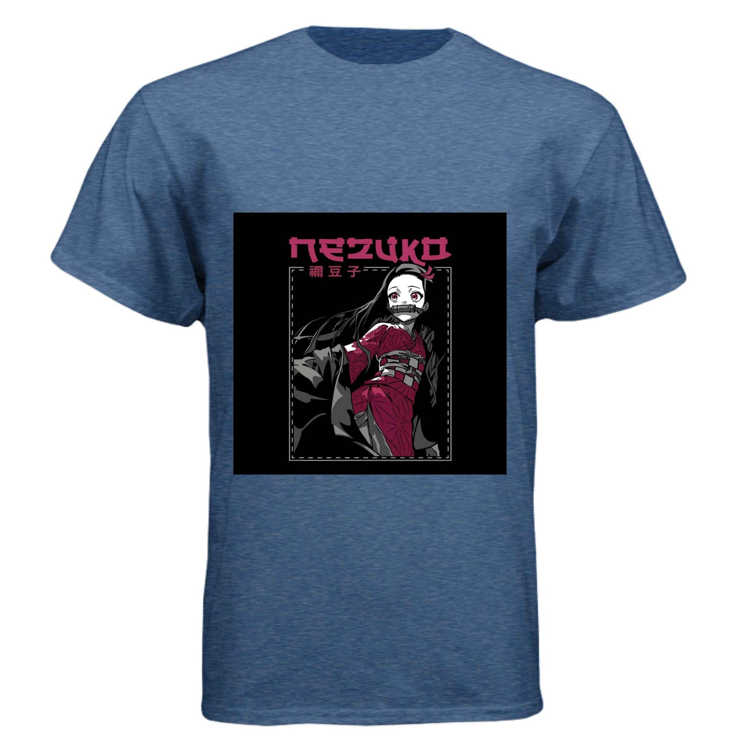 Demon Slayer Nezuko Kamado T-Shirt - Elegant Pink Kimono Portrait Design | Premium Unisex Triblend Tee
