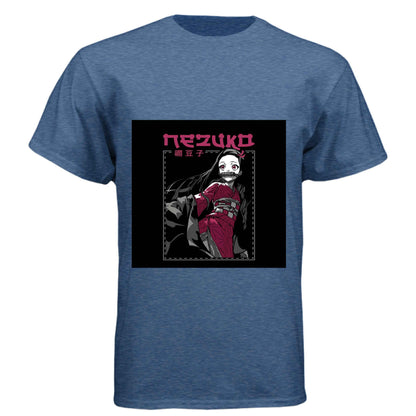 Demon Slayer Nezuko Kamado T-Shirt - Elegant Pink Kimono Portrait Design | Premium Unisex Triblend Tee
